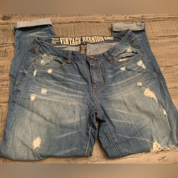 Women’s Vintage Reunion Rewash Karma Classic Rise Jean, 13/31 size, 25”Long, EUC - Picture 6 of 8